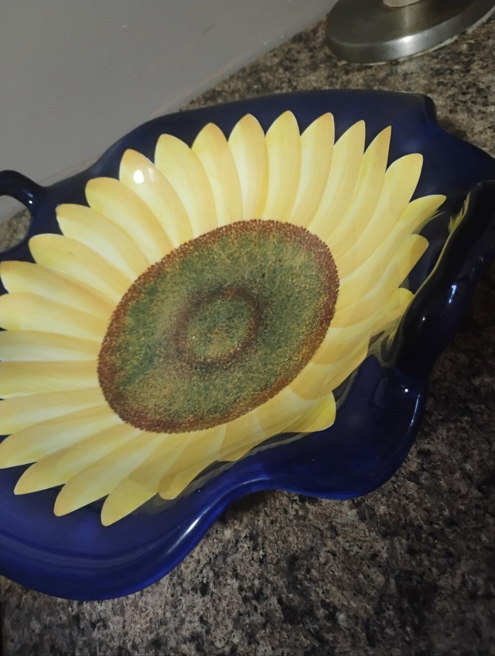 Vintage "Pure Art" 16-Inch Sunflower Serving Platter Bowl by Carol Endres - Picture 2 of 8